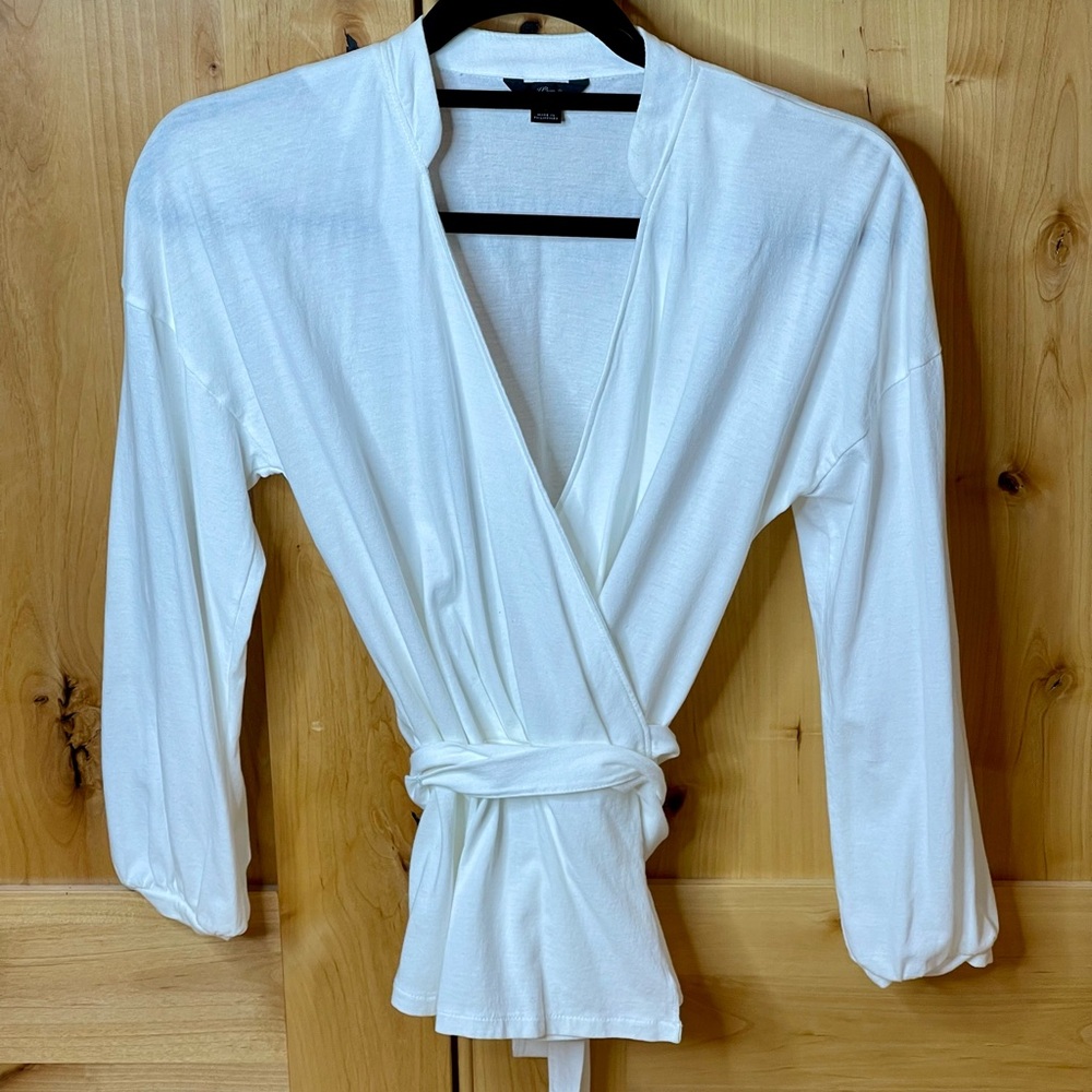 J Crew cotton wrap top